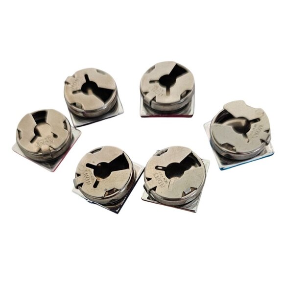 Square Multi-Colored Gemstone Metal Button Covers Set of 6 Holiday Wear - Picture 2 of 4